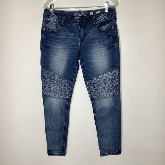 Miss Me Womens Signature Skinny JP7761S Embroidered Denim Jeans Blue Size 30 - Picture 2 of 11